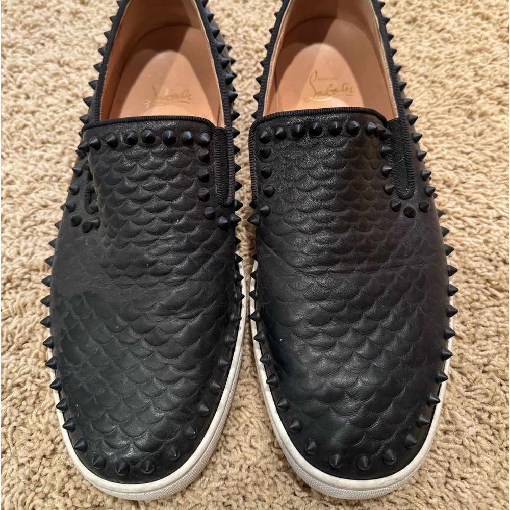 Men’s Christian Louboutin Slip On Spike Sneaker, size 44 (USA 11)
